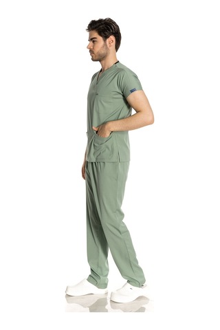 Unisex Likra Çağla Yeşili Scrubs