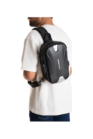 Newish Polo Erkek Şifreli Kilitli Su Geçirmez Sling Bag 404 Çapraz Omuz Ve Sırt Çantası - New404 Gri