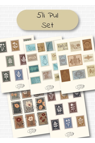 Pul 5'li Sticker Bullet Journal Notebook Ajanda Scrapbook Için