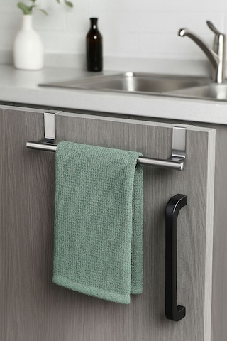 Dolap Kapağı Üstü Tak-çıkar Bez Tutucu Askılık Mutfak Ve Banyo