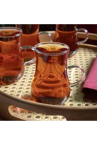 Perotti Dem 15530 Borosilikat Çay Bardağı Seti 6'lı Şeffaf