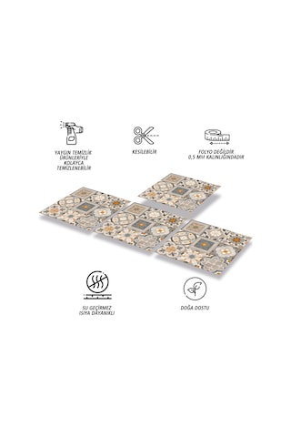 Tink KENDİNDEN YAPIŞKANLI APRİCOT DESENLİ PVC KARO 30X30
