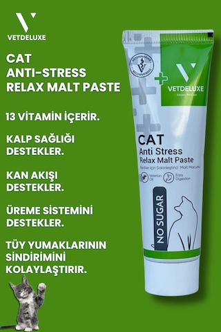 Vetdeluxe Antistress Relax Malte Sakinleştirici Tüy Yumağı Önleyici Macun 100 G