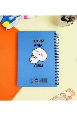 Kişiye Özel Tokum Ama Yerim Tasarımlı Konuşan Ajanda Mavi