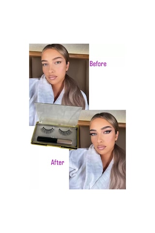 Caş Dekorasyon Manyetik Eyeliner'lı Mıknatıslı Doğal İpek Takma Kirpik 001 Yoğun