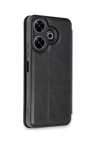 Newface Xiaomi Redmi 13 4g Kılıf Flip Cover Glblseme - 98 - Siyah