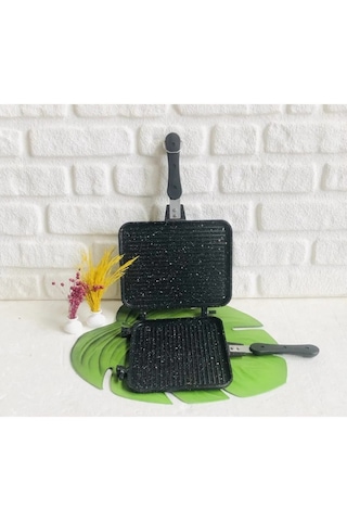 Leony Döküm Granit Ocak Üstü El Tost Makinesi 25 x 18 CM