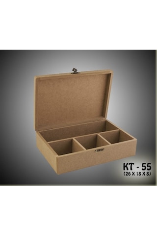 Ahşap-ham Mdf-4 Bölmeli-klipsli-takı-dekoratif Organizer Kutu