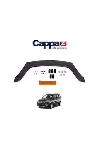 Cappafe Peugeot Partner Ön Kaput Koruyucu Rüzgarlık 4Mm 2015-2018