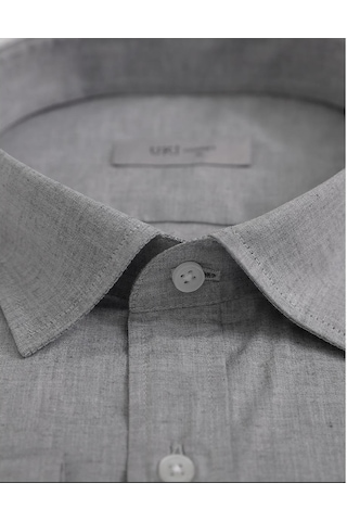 Uki Gri Comfort Fit Uzun Kol Gömlek Gri