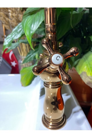 İsaoğlu Yapı Bakır Mutfak Bataryası Bronz Rustik Musluk Vintage Model Evye Musluğu Bakır