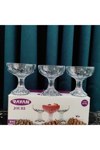 3 Ad Ayaklı Dondurma Tatlı Sunumluk 250 Cc Hacim 10 Cm Yükseklık 9 Cm Ağız