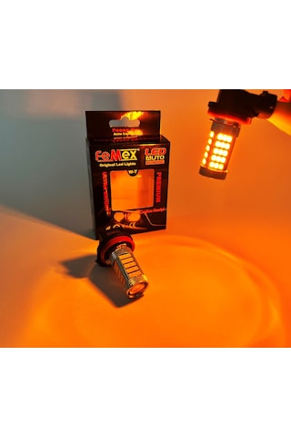 Femex Sis Led Ampul H8/11 2835 Chip Led Ampul Turuncu Ultra Parlak Mercekli