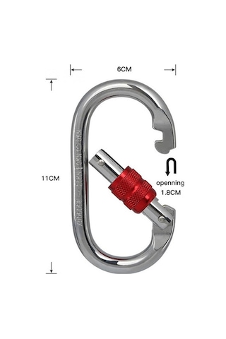 Pazly Xında Xdq96068 Tırmanma Ana Kilit Karabina O-şekilli Çelik Kilit Tel Toka Kilidi Gümüş Kırmızı Çok Renkli