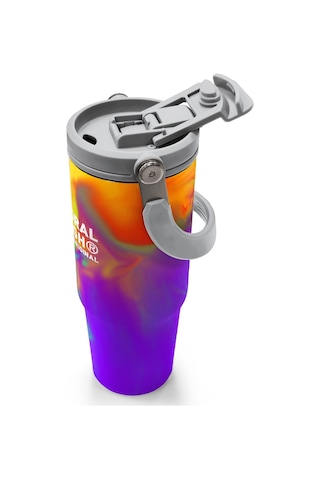 Coral High Renkli Desenli Pipetli Ve Direkt İçim Çelik Termos 900 Ml 38738 Mor