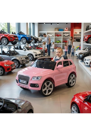 437 Q-suv Akülü Araba Jeep 12v Uzaktan Kumandalı Audi Babyhope Pembe