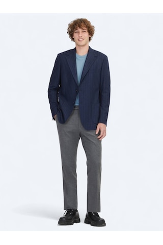 Kip Lacivert Çizgili Comfort Fit Örme Ceket Lacivert