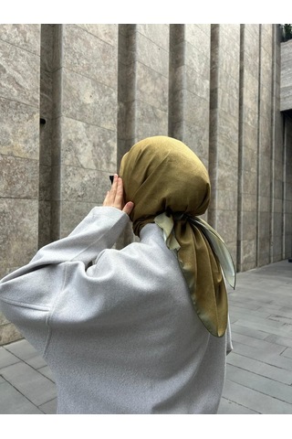 Qalortex Scarf Pamuklu Soft İnci Desen Eşarp-yağ Yeşili