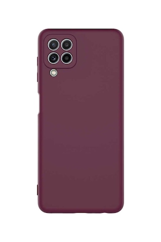 Samsung Galaxy M22 Ile Uyumlu Kılıf Lansman Içi Kadife Yumuşak Dokulu Silikon Kapak Mor