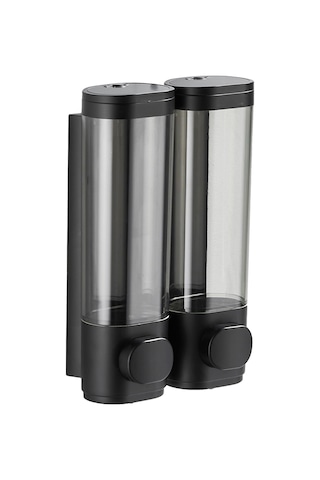 Lemestar Duvar Tipi Siyah 2'li 300ml/600ml Sabit Kilitli El Sabunu Dağıtıcı - Transparan Kase, Drip Önleyici, Duş Jeli Şampuan Uyumlu, Montaj Aksesuarları İçerir Diğer