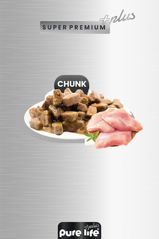Purelife Plus 12'li Kuzulu Yavru Puppy Köpek Konserve Chunk Parça Etli Yaş Mama 400 G