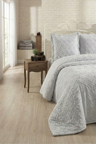 Şönil İskandinav Yatak Örtüsü Takımı 250 X 260 Cm Valonlu Model 2 Adet 50 X 70 Yastık Kılıfı Çok Renkli