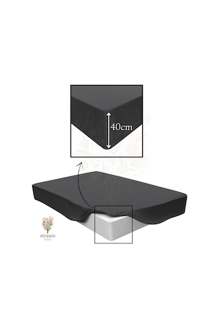 Home Premium Lastikli Çarşaf Yüksek Yataklara Özel 40cm Yükseklik Penye %100 Pamuk 150gr/m2 Oeko Tex Navy