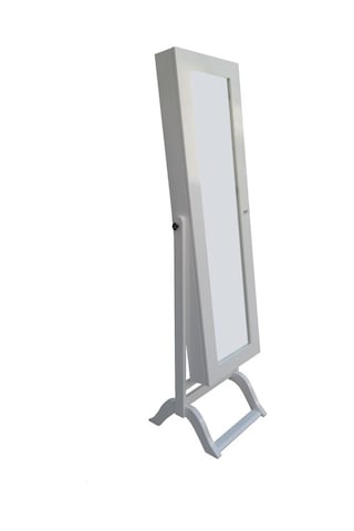 Ankara Mobilya Boy Boya Nature Mdf Ahşap Ayna Takı Dolabı Parlak Beyaz