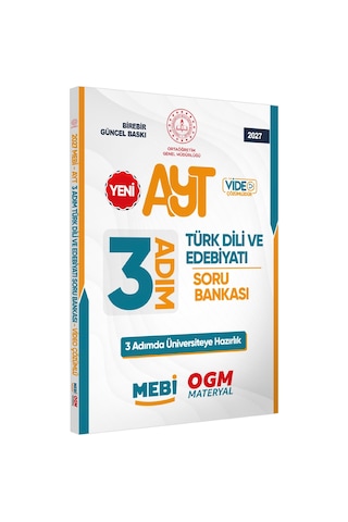 2026 Ayt Mebi-ogm 3 Adım Türk Dili Edebiyatı Soru Bankası A4 Boyut Video Çözüm Baskı Ücreti