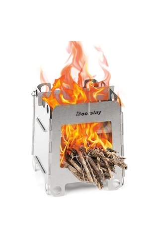 Yuntech01 Küçük Boy Taşınabilir Odun Ocağı - Çift Katlı Kollu, Çelik Yapı, Kampçılar İçin Ws007 Çok Renkli