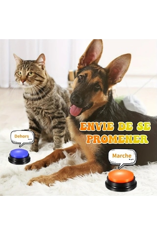 Honeybeeshop 8 Adet Kayıt Yapabilen Köpek İletişim Düğmesi Akıllı Evcil Hayvan Eğitim Oyuncak Konuşma Kaydedebilir