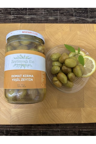 Yöresel Doğal Tatlandırma El Kırması Domat Sofralık Yeşil Zeytin İri Kalibre Cam Kavanoz 900 Gram 34811237