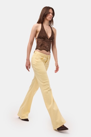 Itsbasic Kadın Light Sarı 6s6-108 Mid Rise Flare Fit Denim Jean