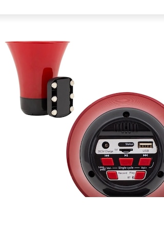 Araç Üstü Mıknatıslı Bluetooth'lu Usb'li Şarjlı 50 Watt Harici Hoparlör