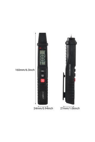 Springsun Fy8861 Profesyonel 2 İğneli Dijital Ahşap Nem Ölçer Taşınabilir Kalem Tipi