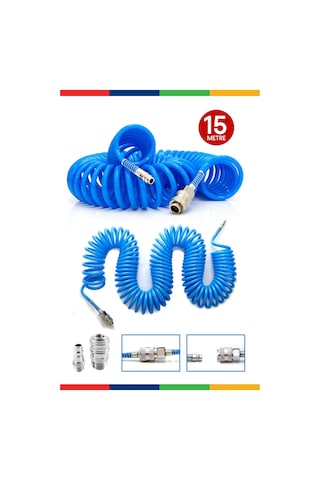 Havalı Üstten Depo 1,3mm Boya Tabancası,Spiral Hava Hortumu 15mt