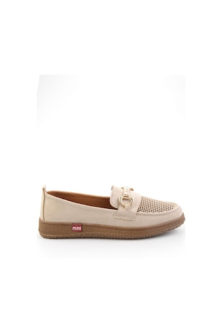 Krem Süet Kadın Loafer Ayakkabı K01536105272