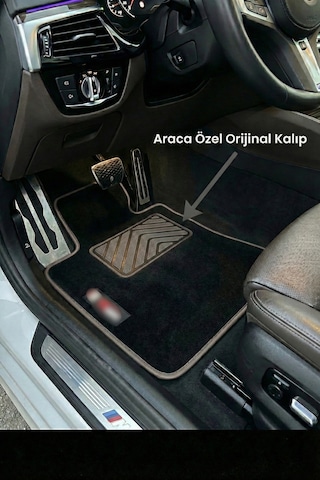 Bmw 3 Serisi E46 Compact 2001-2005 Sport Line Oto Paspas Siyah Halı Gri Kenar