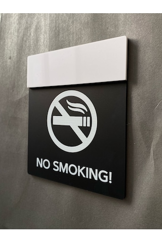 Siyah Mat Seri Sigara İçilmez No Smokıng Uyarı Levhası