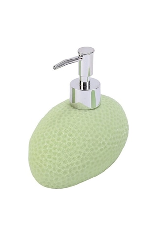 SIVI SABUNLUK YEŞİL PETEK DESENLİ POLİRESİN 14x8x14cm 400ml