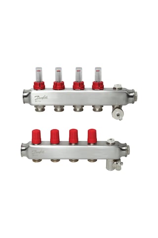 Danfoss 4'lü Paslanmaz Çelik Debimetreli Kollektör Seti - 088u0754 Danfoss 4'lü Paslanmaz Çelik Debimetreli Kollektör Seti - 088u0754