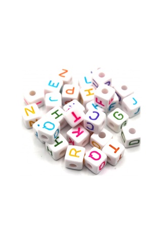 Harf Boncuk Akrilik Küp 10 Mm 250 Gr Renkli