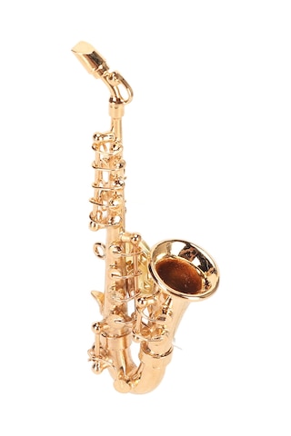 Lemestar Altın Saksafon Şekilli Müzik Enstrümanı Broş - Kaliteli Pirinçten Yapım, Kırmızı Kadife Kutuyla - Müzik Severlere Özel Öğrenci Mezuniyet Doğum Günü Hediyesi Çok Renkli