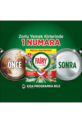 Fairy Platinum Plus Limon Kokulu Bulaşık Makinesi Deterjanı 75 Tablet