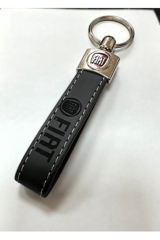Fiat Kabartmalı Logo Ve Yazılı Anahtarlık Siyah