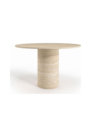 Lucca Yuvarlak Traverten Masa 100x100 Traverten