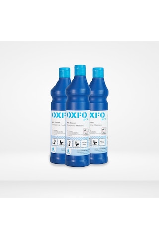 Oxfo Pro Wc Klozet Tuvalet için Profesyonel Temizlik ve Bakım Jeli 3 x 750 ML