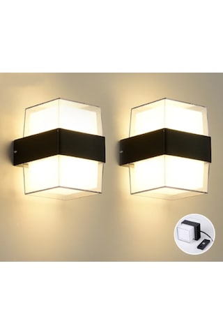 2 Adet Duvar Lambası Led Işık 12w 3200k Gün Işığı Su Geçirmez Gün Işığı