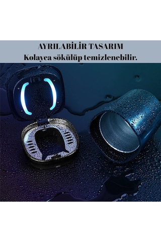 Araç İçi Küllük Işıklı Kapaklı Yanmaz Koku Geçirmez Multi Fonksiyon Üniversal Gümüş Renk Glz03504052