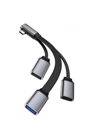 Sandwich 4-ünitesi Type-c Hub: Usb 3.0 + 2xusb 2.0, Alüminyum Abs, Telefon/dizüstü/tablet Uyumlu